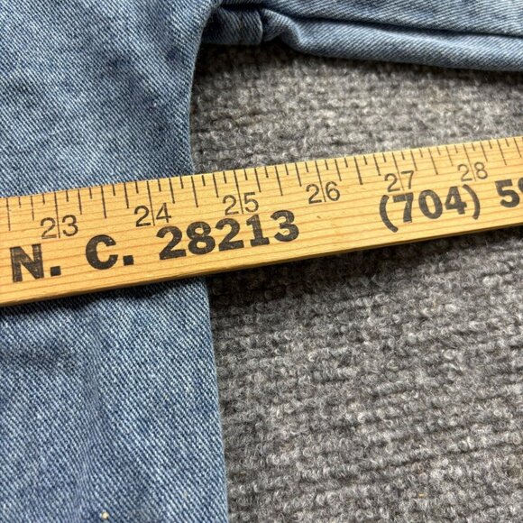 VTG Veveret Shirt Shaket Womens S Blue Demin Frayed Edges‎ Silver Studded Y2K - Picture 12 of 16